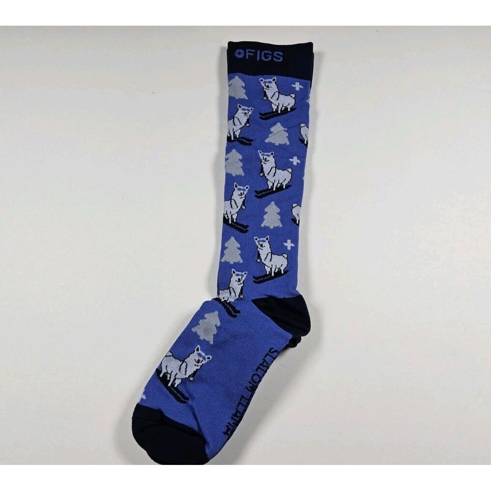 FIGS Slalom Llama Ski Holiday Nurse Medical Socks Size S